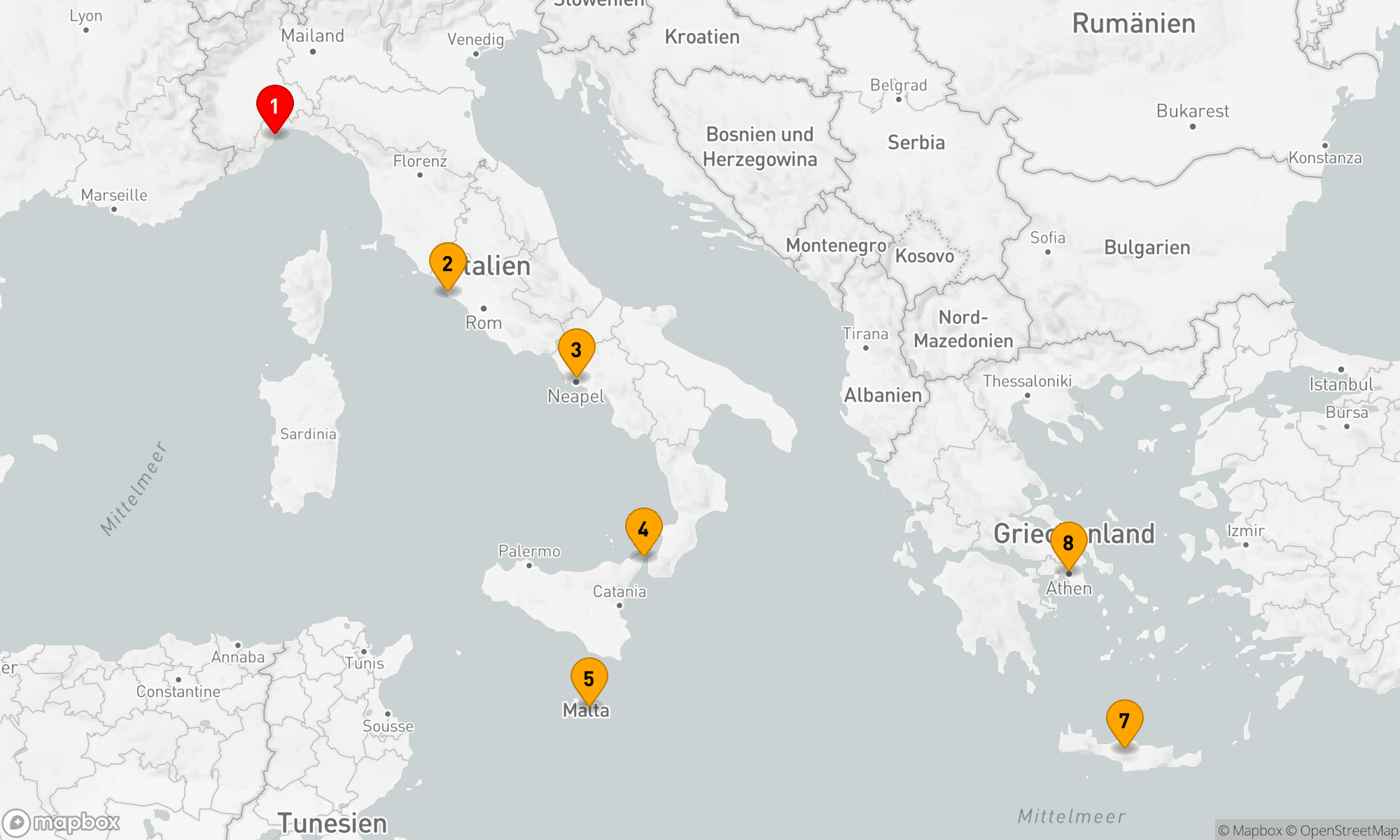 Route 7 Nächte - Mediterrane Entdeckungsreise