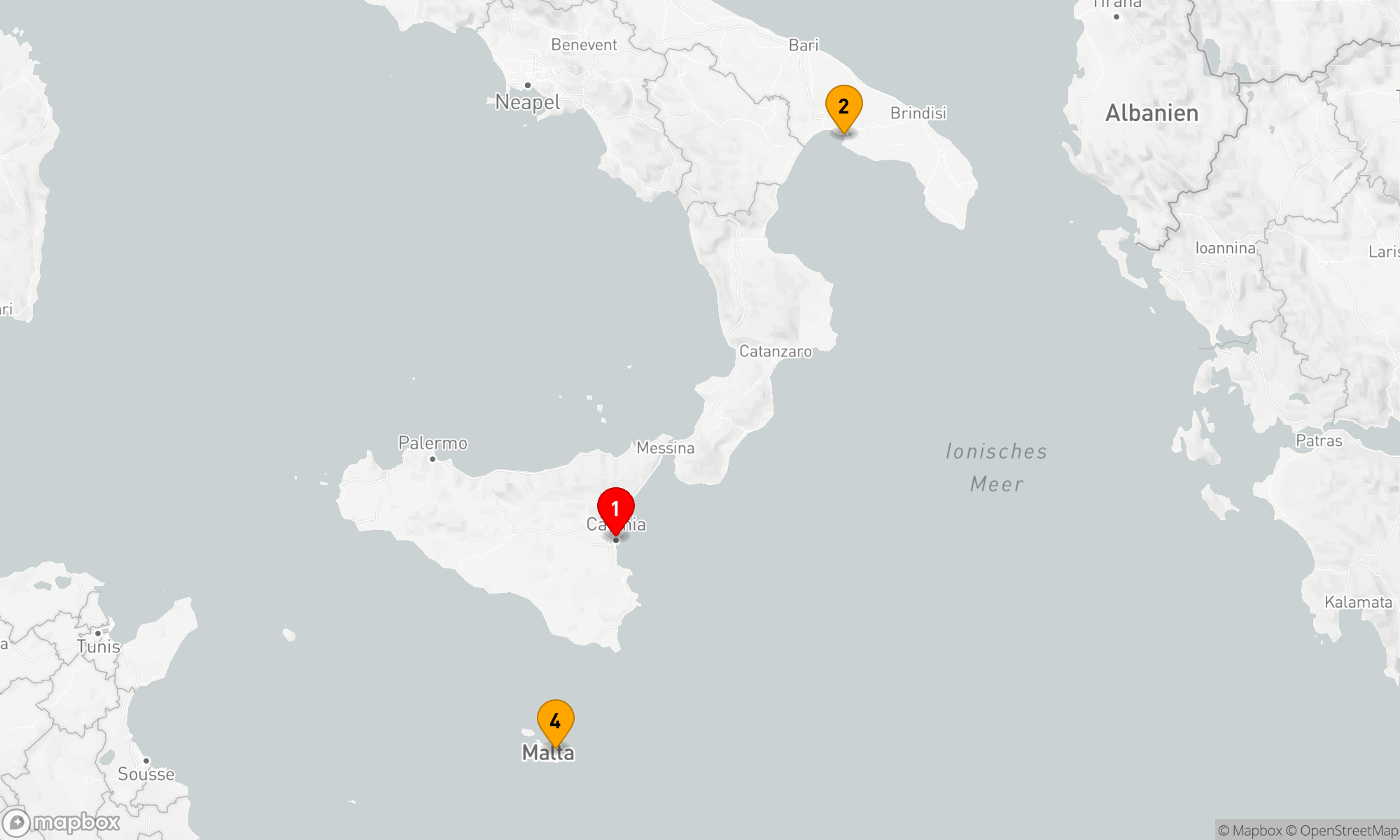 Route 4 Nächte - Mittelmeerzauber und Küstenschätze