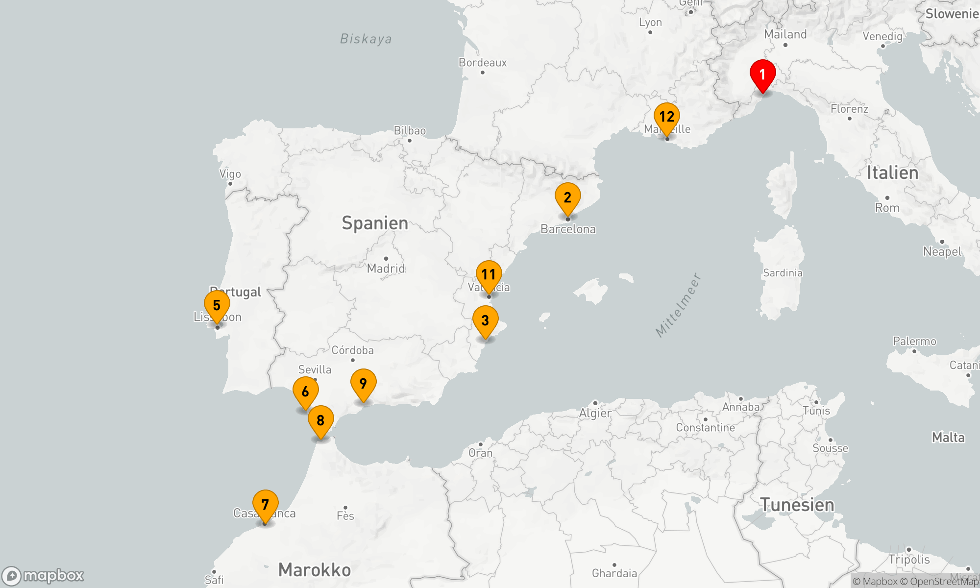 Route 12 Nächte - Mediterrane Entdeckungsreise