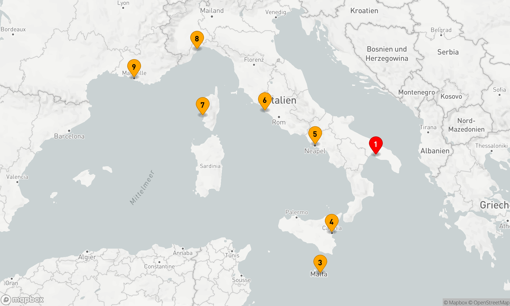 Route 8 Nächte - Mediterrane Entdeckungsreise