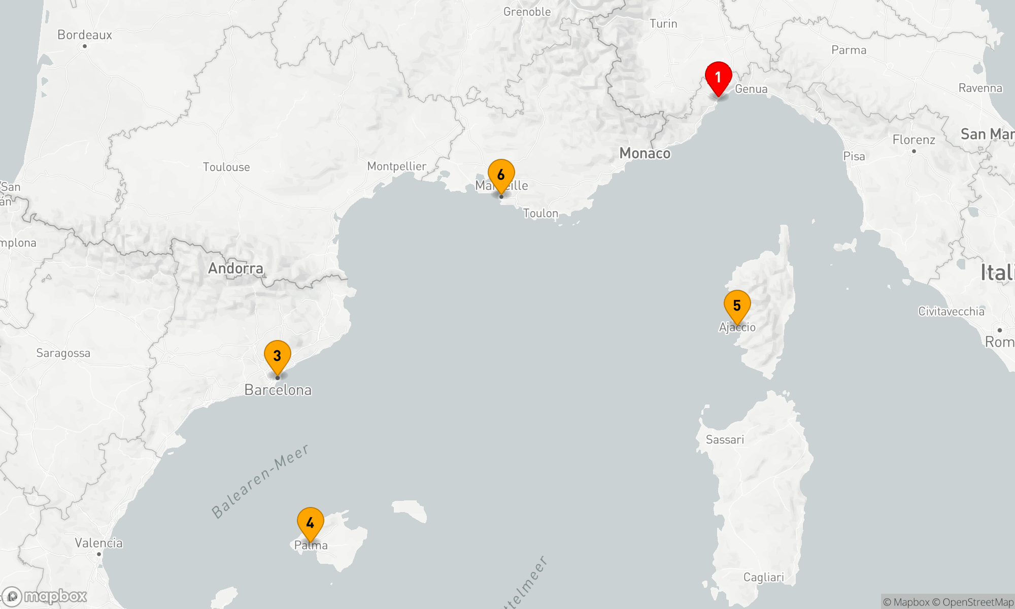 Route 6 Nächte - Mediterranes Märchen: Die Küstenjuwelen Europas