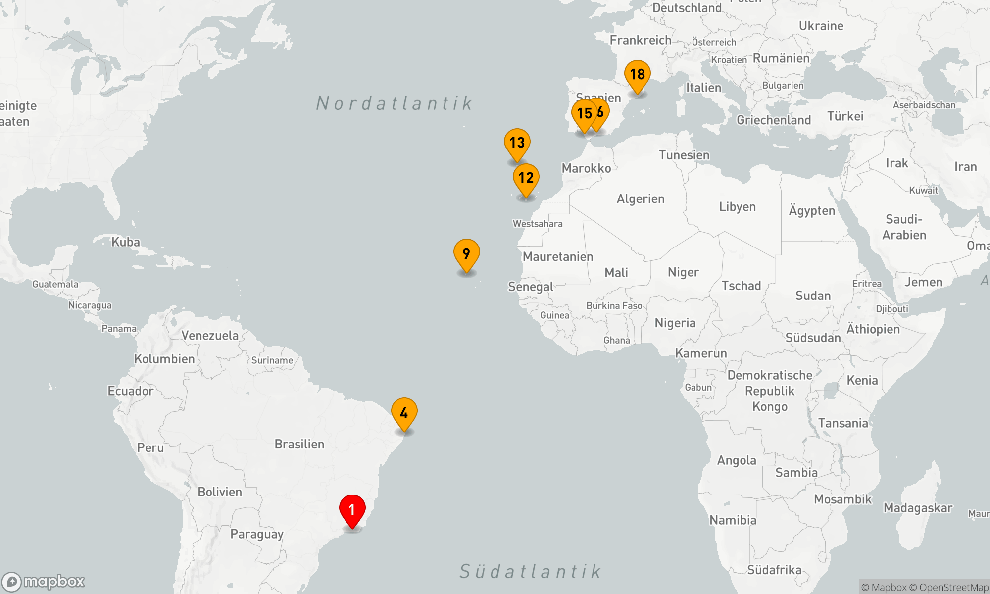 Route 17 Nächte - Entdeckungsreise von Brasilien bis zur Costa del Sol