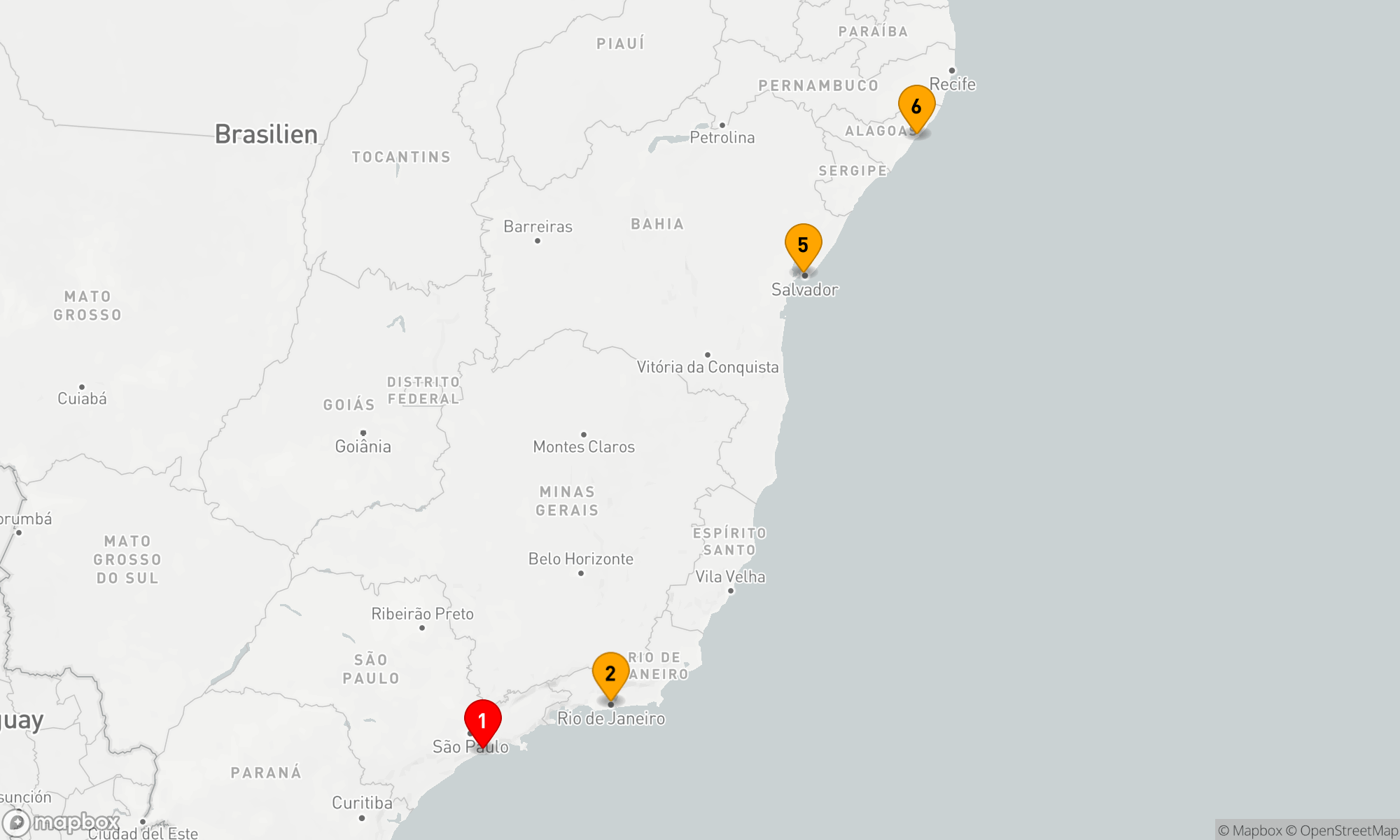 Route 5 Nächte - Küstenzauber Brasiliens