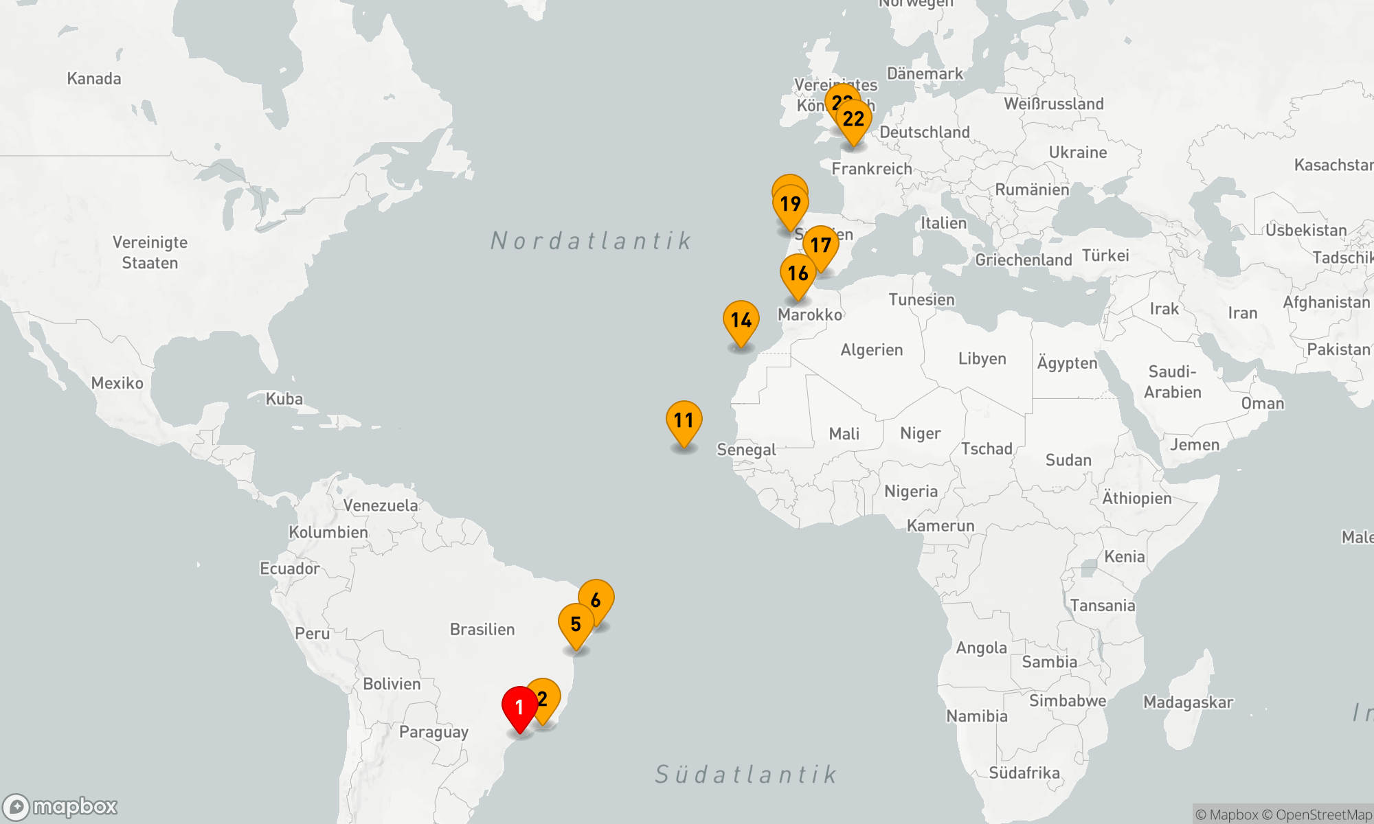 Route 22 Nächte - Von den Stränden Brasiliens zu Europas Küstenzauber