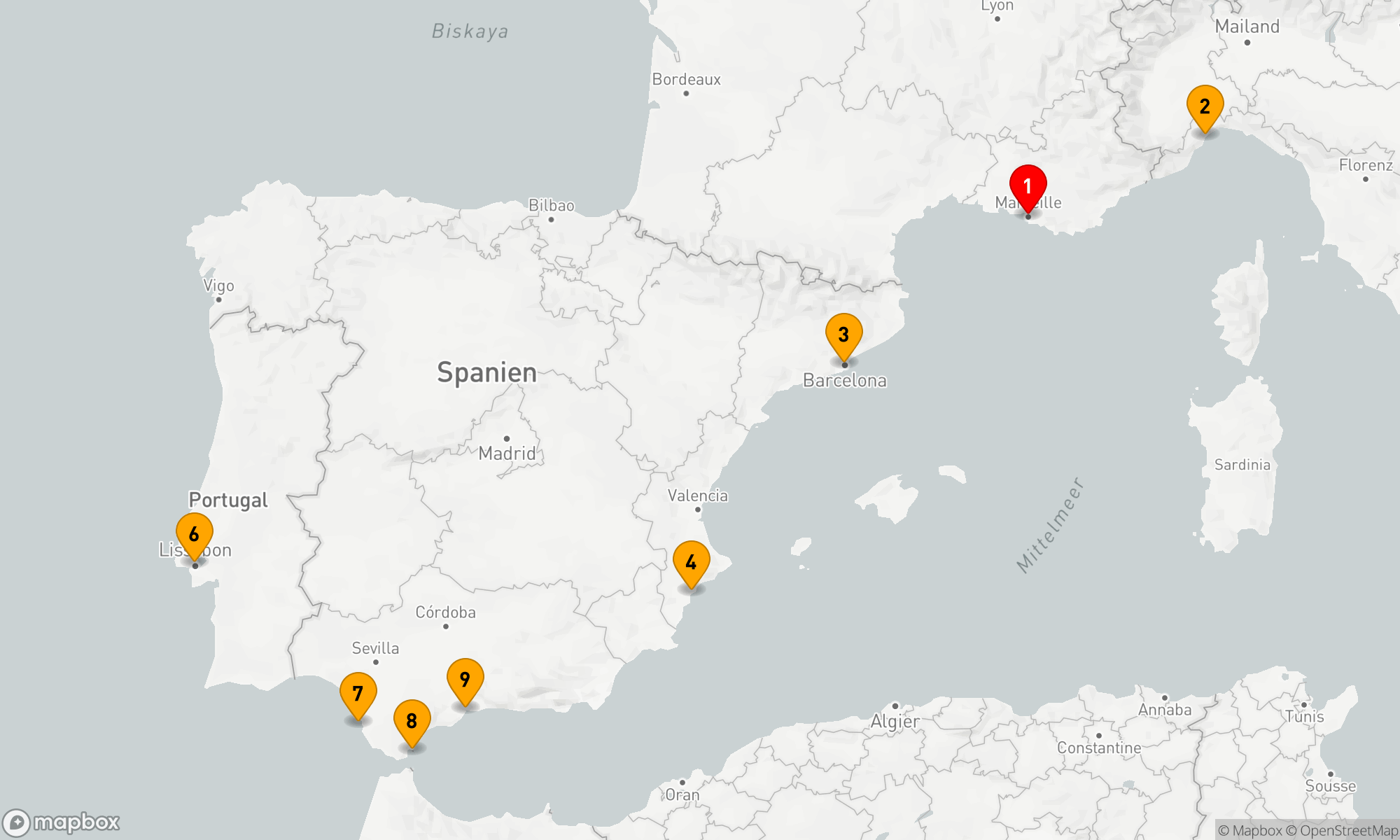 Route 10 Nächte - Mediterranes Abenteuer und Atlantische Schätze