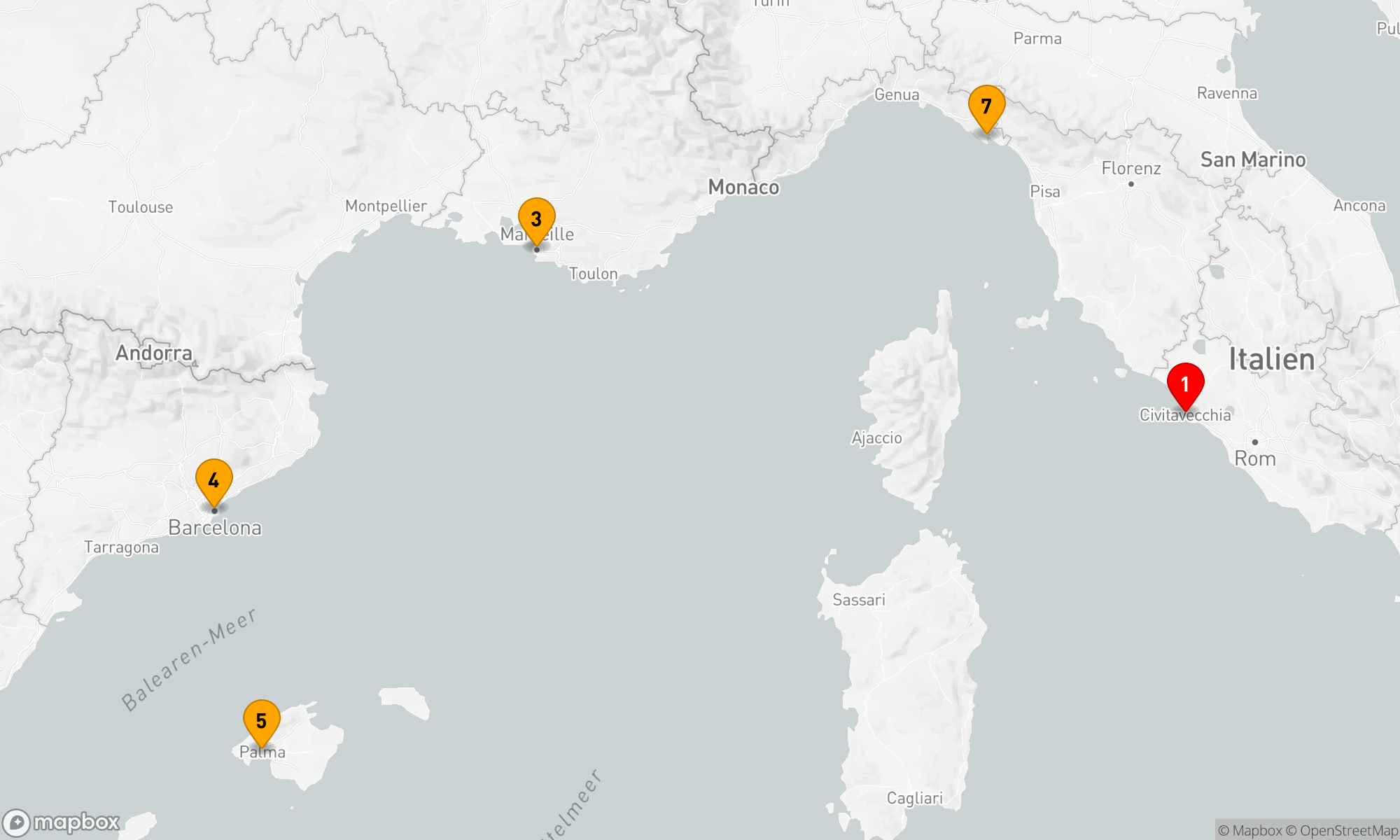 Route 7 Nächte - KREUZFAHRT WESTLICHES MITTELMEER