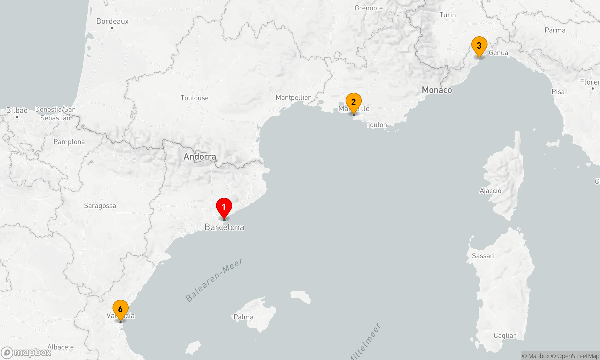 Route 5 Nächte - Mittelmeerzauber: Entdeckungsreise der Küstenjuwelen