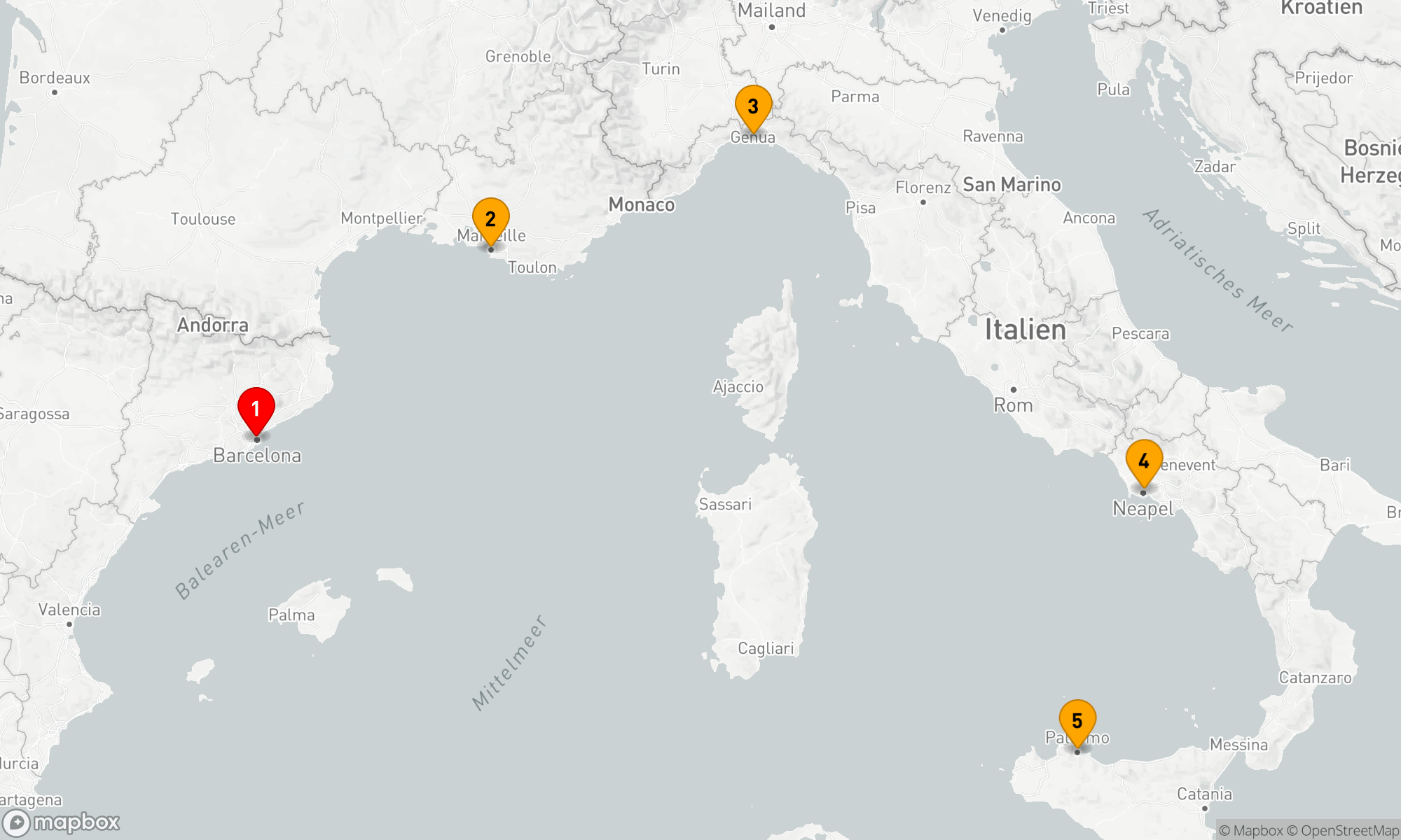 Route 6 Nächte - Mediterrane Entdeckungsreise ab Barcelona