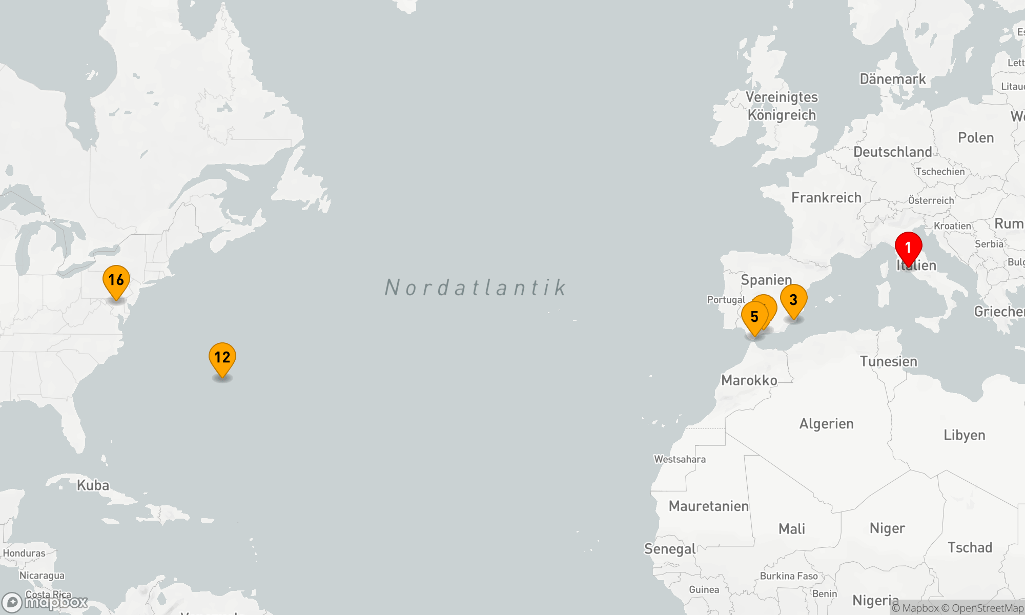 Route 15 Nächte - KARNEVALSREISEN - TRANSATLANTISCH