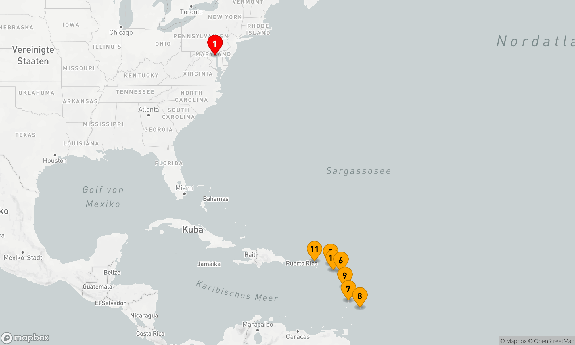 Route 14 Nächte - FAHRTEN - SÜDLICHE KARIBIK