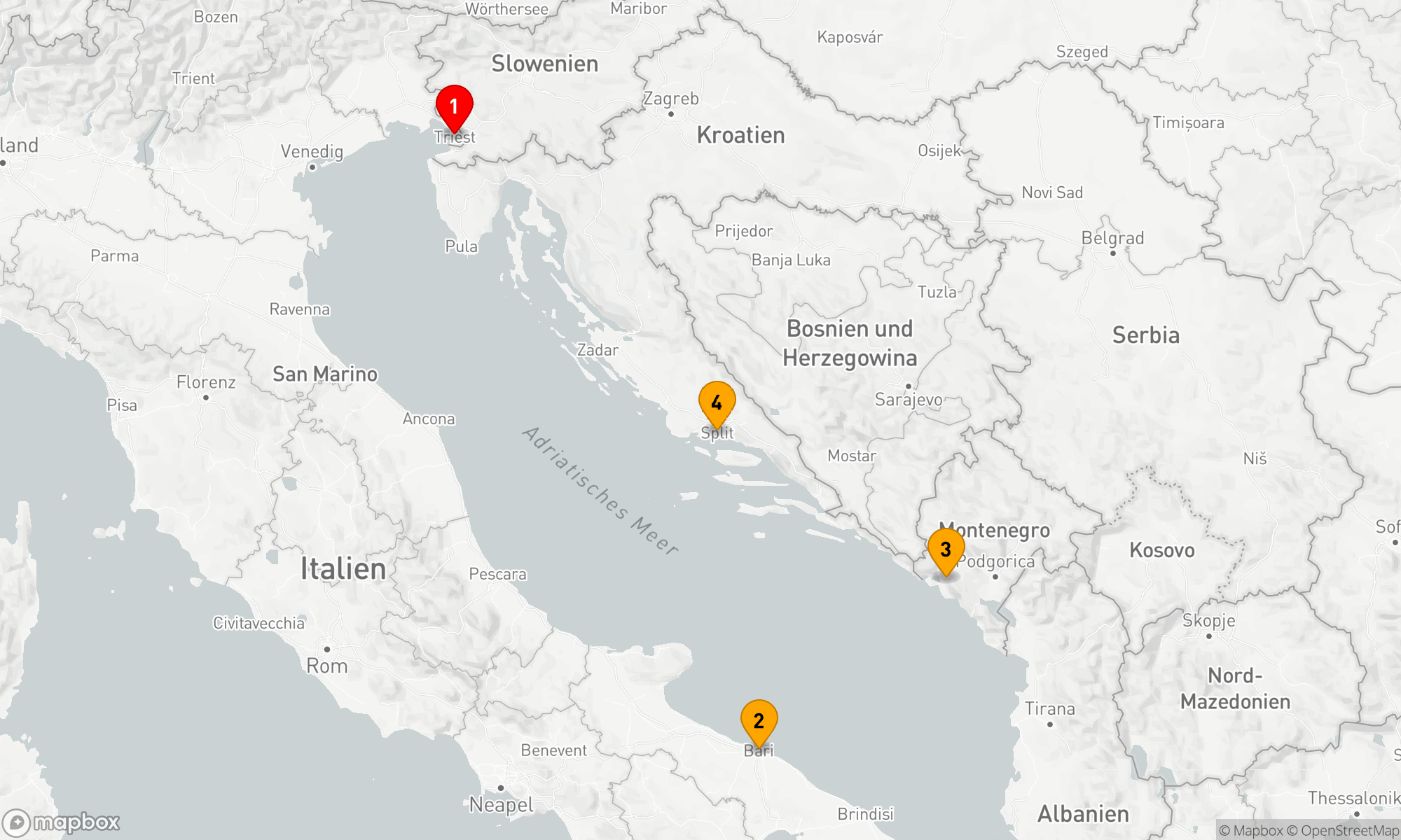 Route 4 Nächte - Adriatische Entdeckungsreise