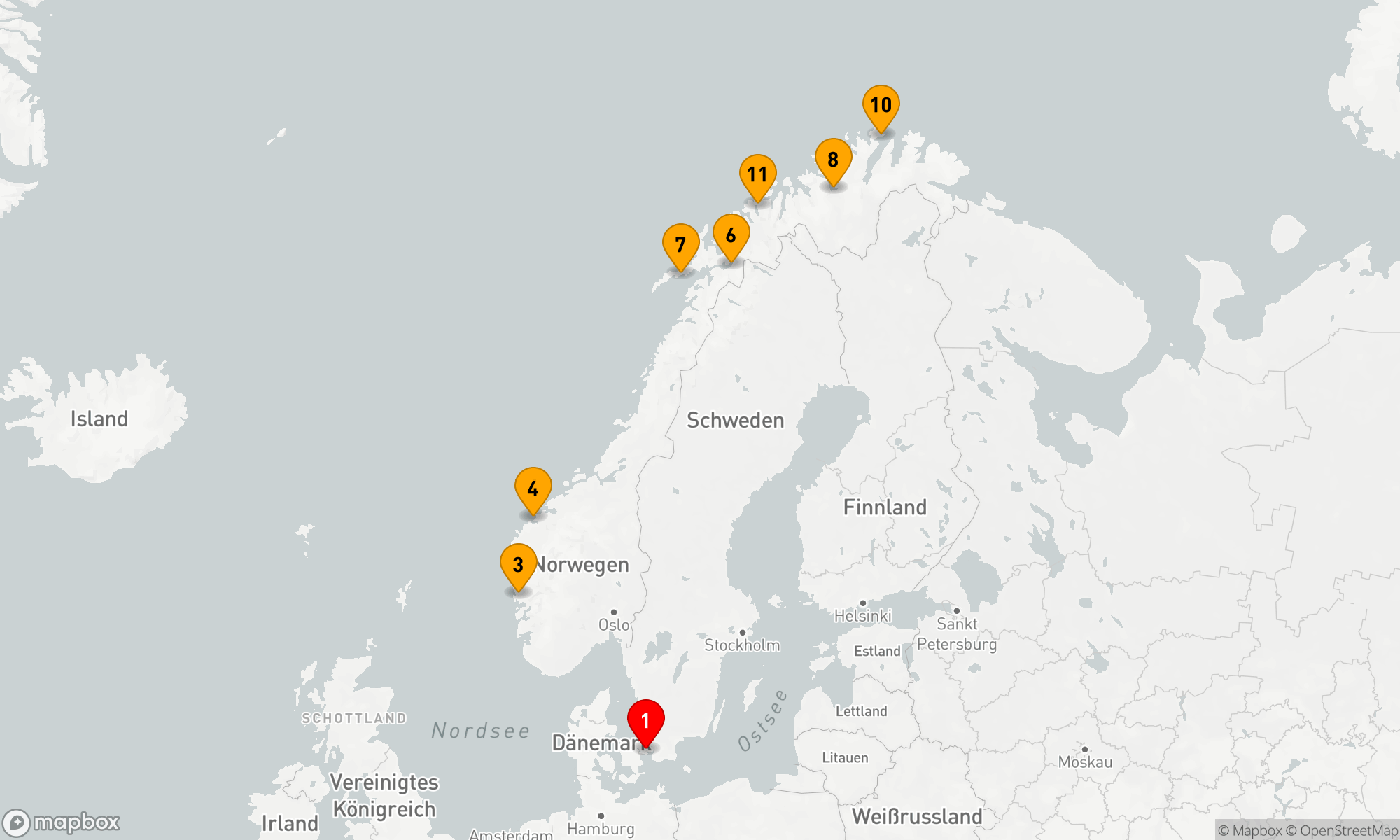 Route 11 Nächte - Die Arktis Linie – Kurs Nord