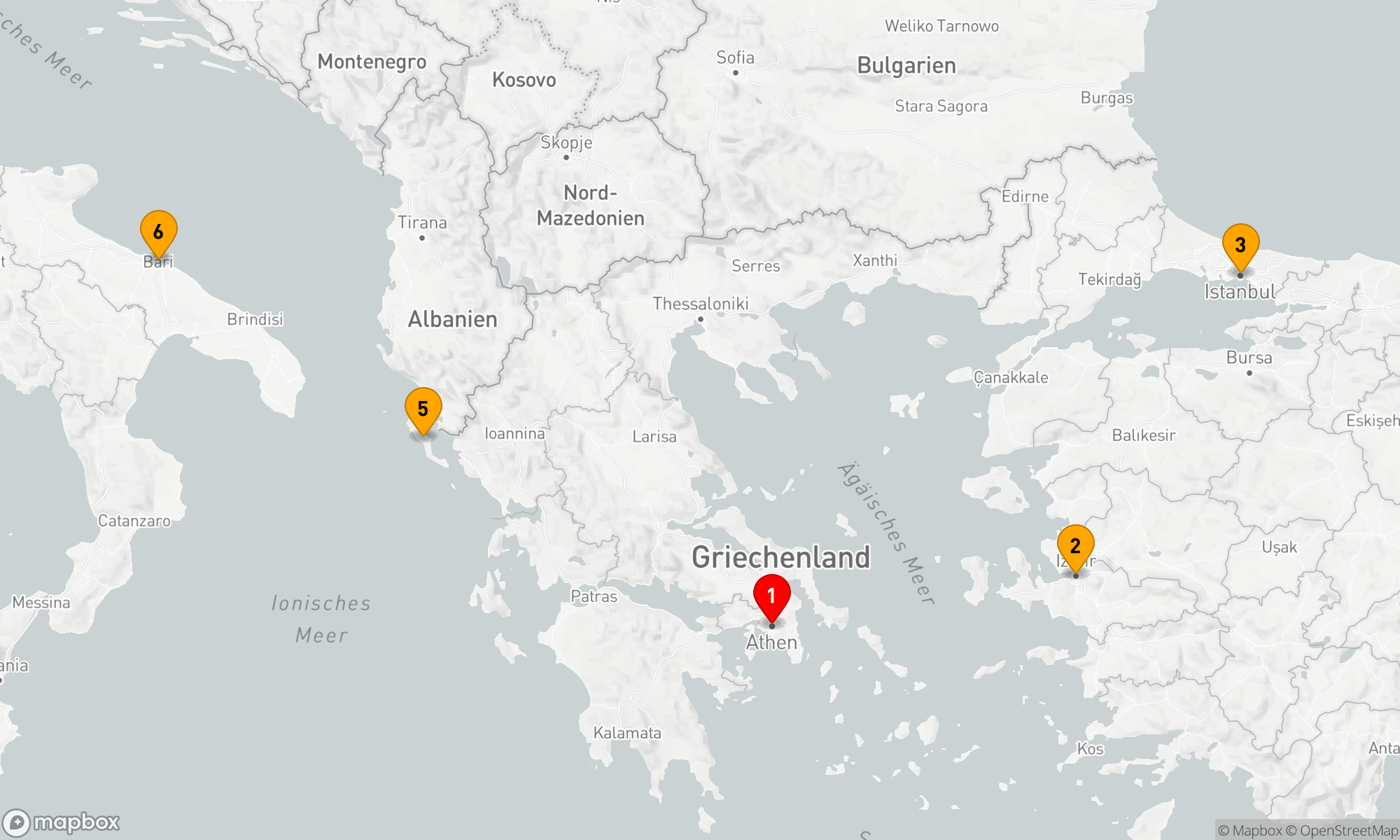 Route 5 Nächte - Mediterrane Entdeckungsreise ab Athen