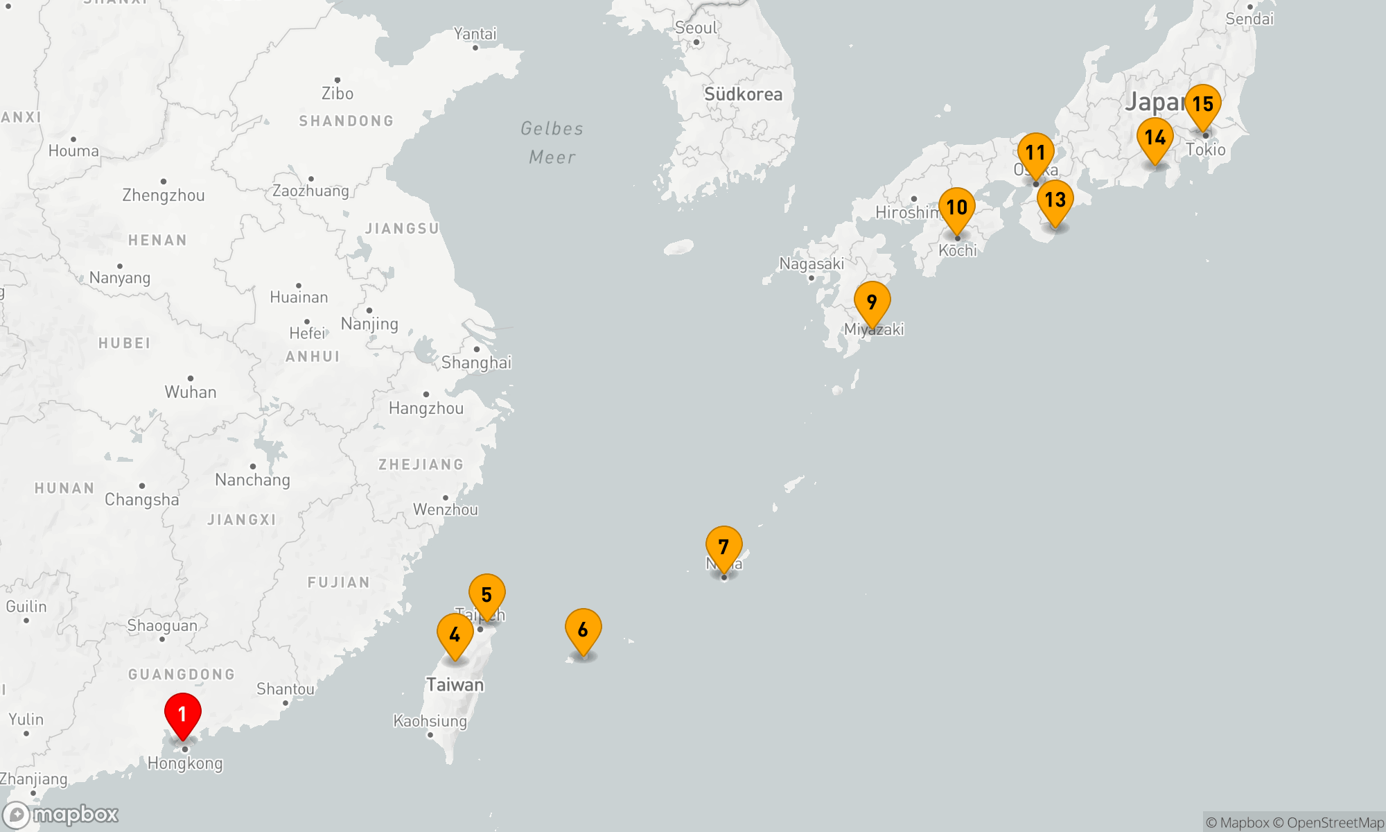 Route 14 Nächte - TAIWAN & JAPAN ERKUNDEN CHARMANTE HÄFEN