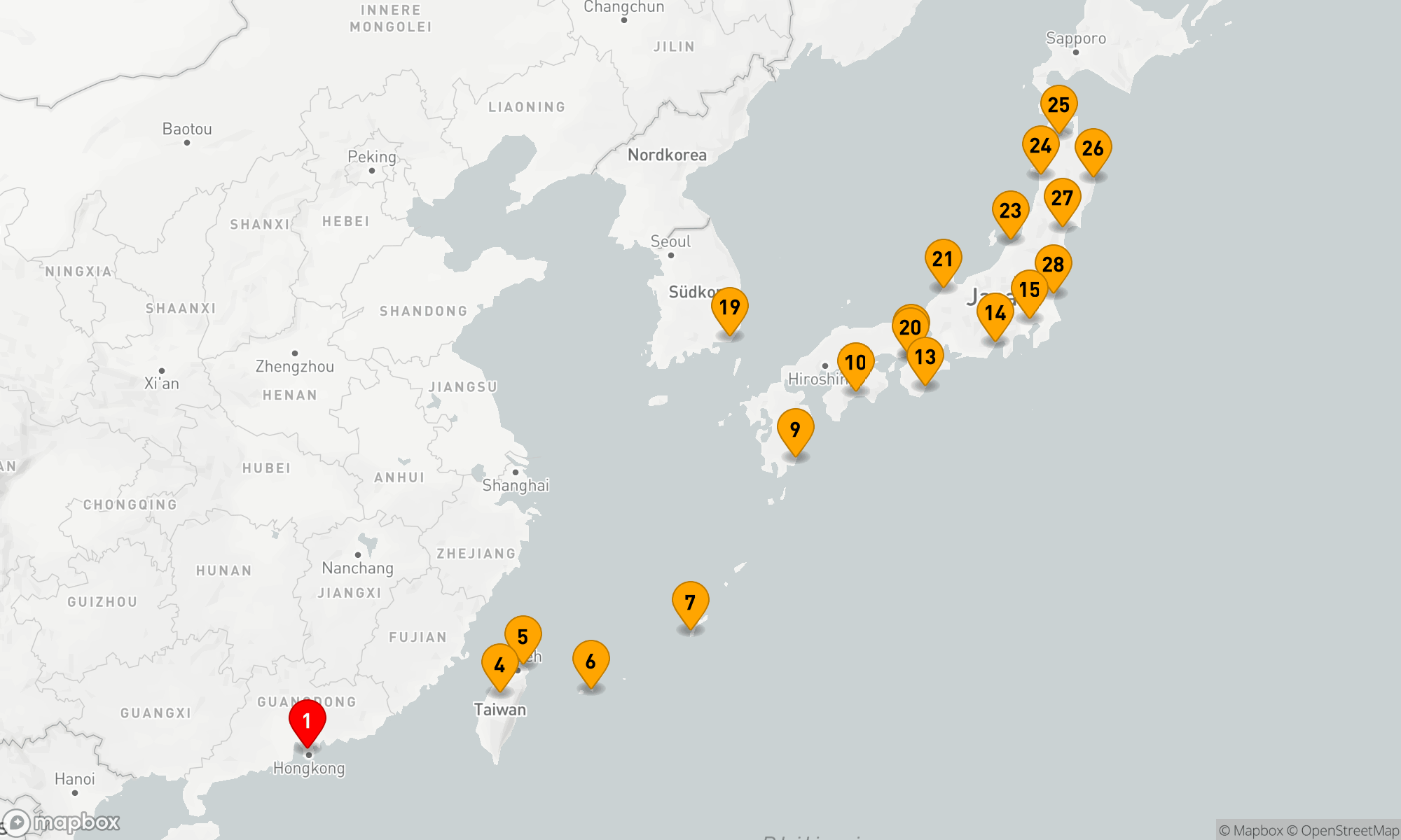 Route 28 Nächte - TAIWAN,  JAPANS EDELSTEINE UND PFLAUMENBLÜTEN ERKUNDEN