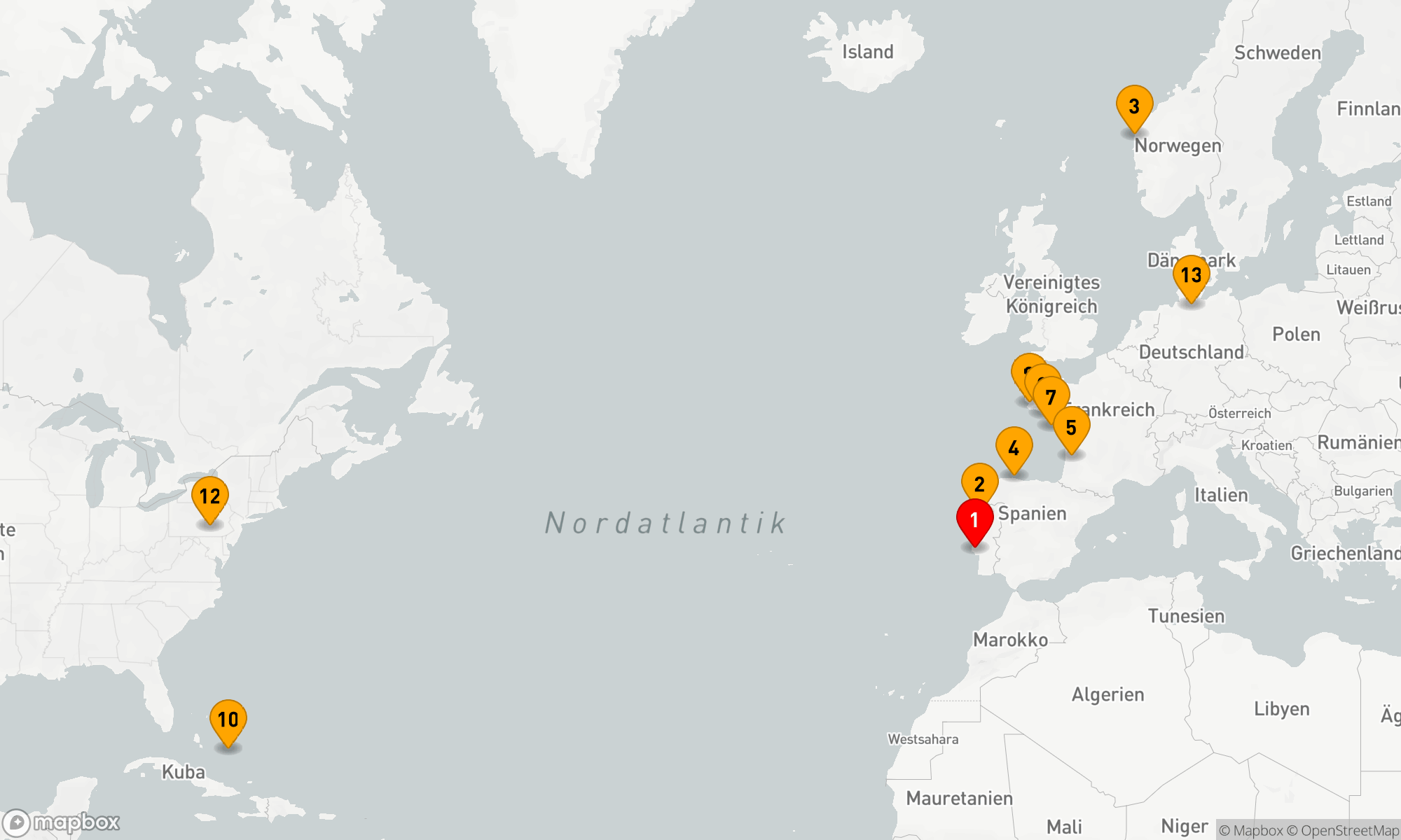 Route 12 Nächte - Von Lissabon nach Hamburg