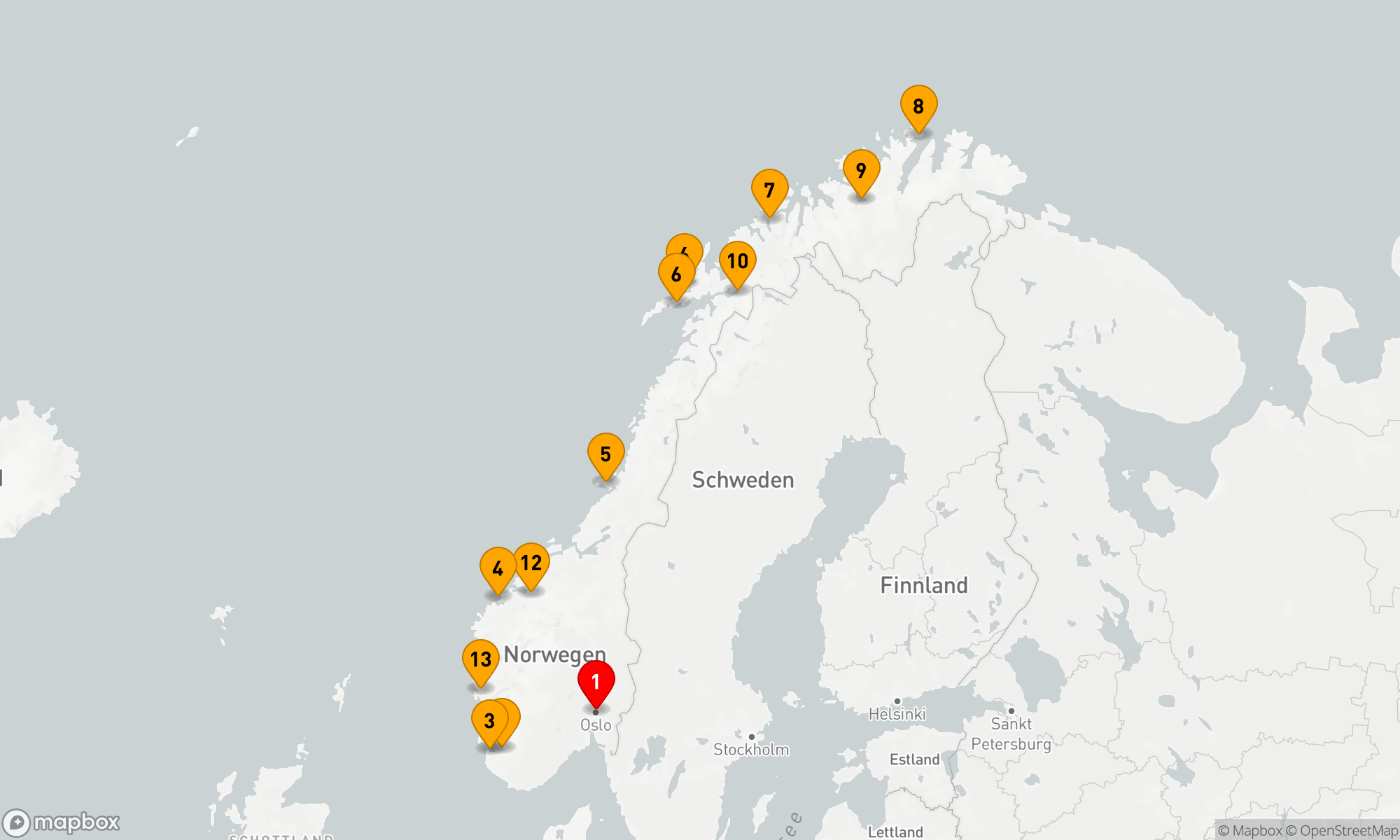 Route 12 Nächte - Von Oslo nach Bergen